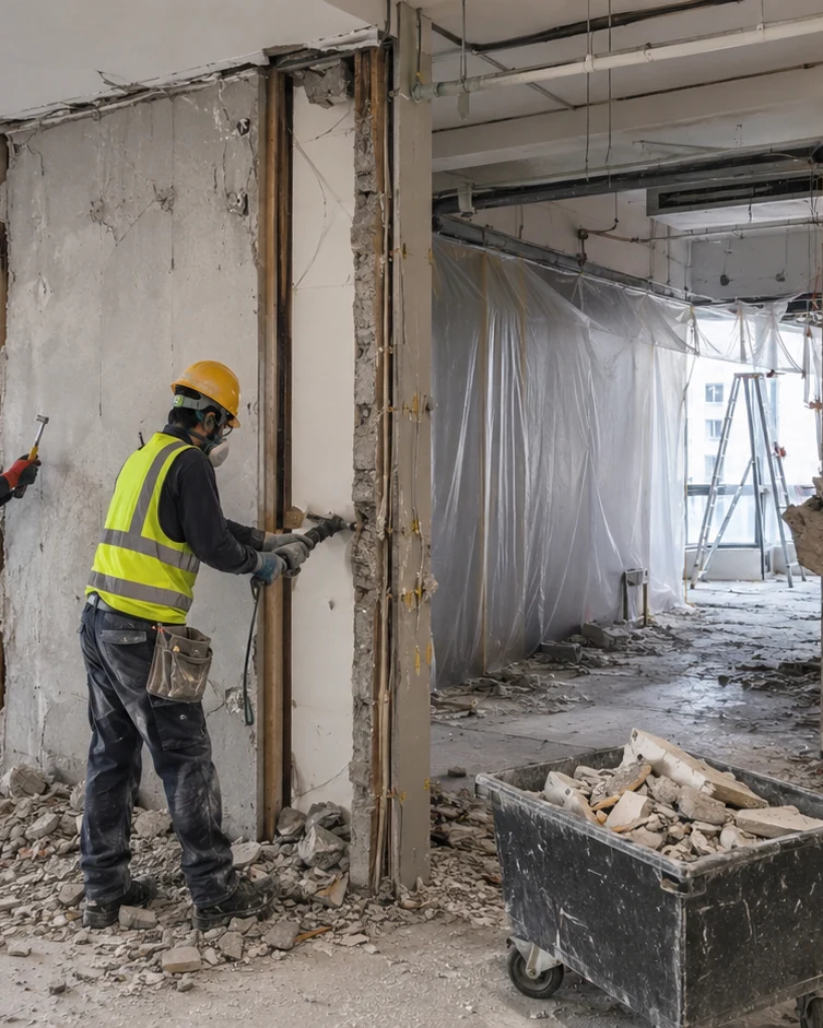 Illustrative wall hacking and interior demolition work in Kuala Lumpur & Selangor
