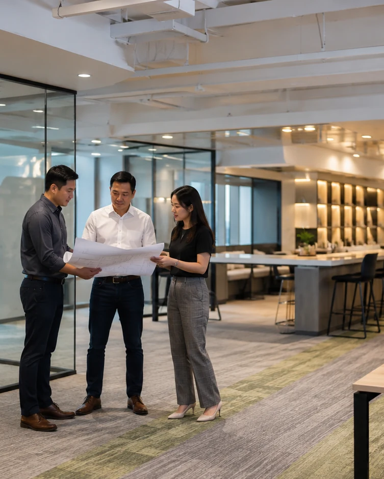 Commercial corporate office renovation and workspace fit-out in Kuala Lumpur