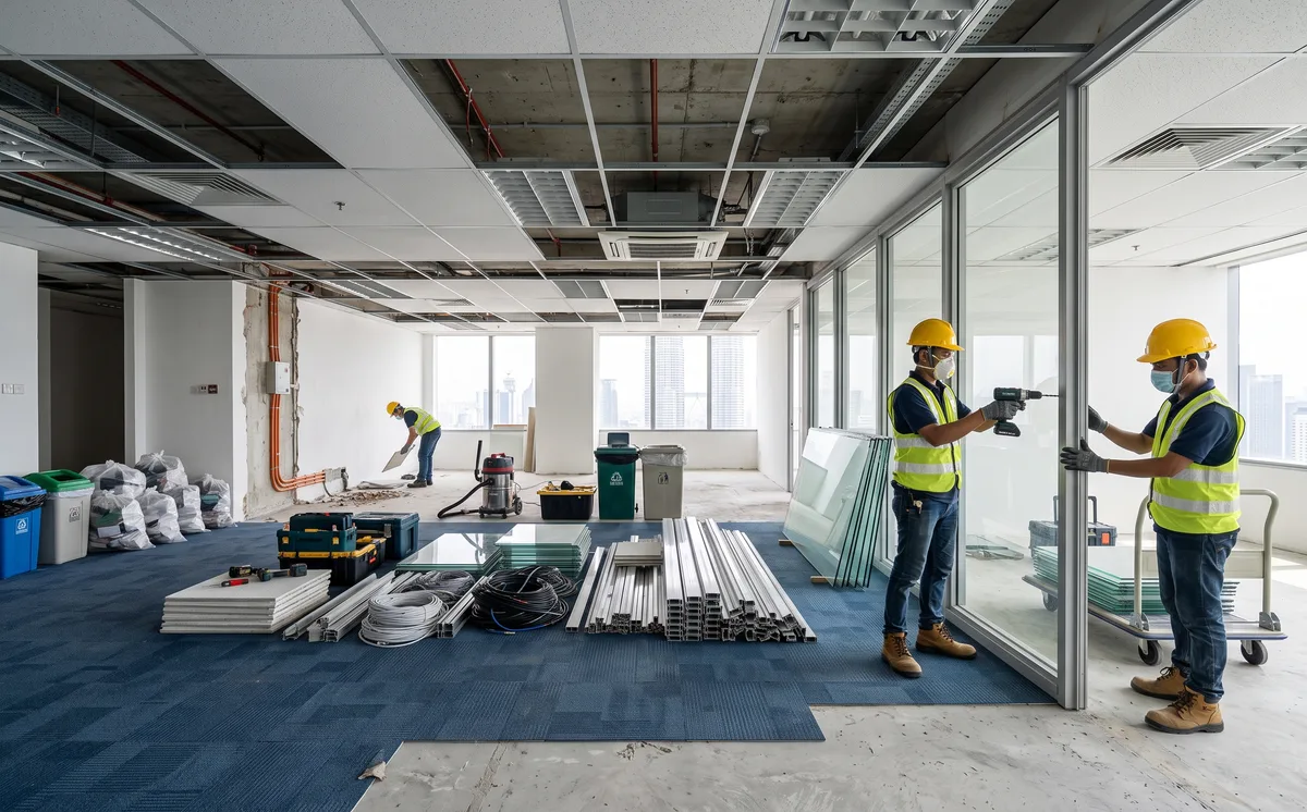 Corporate office strip-out preparing space for handover
