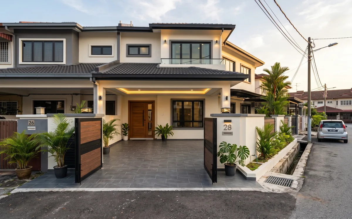 Double-storey terrace house structural extension and car porch remodeling