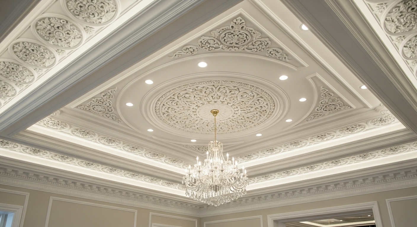 Detailed plaster ceiling work by expert Plaster Ceiling Contractor KL showing smooth finish
