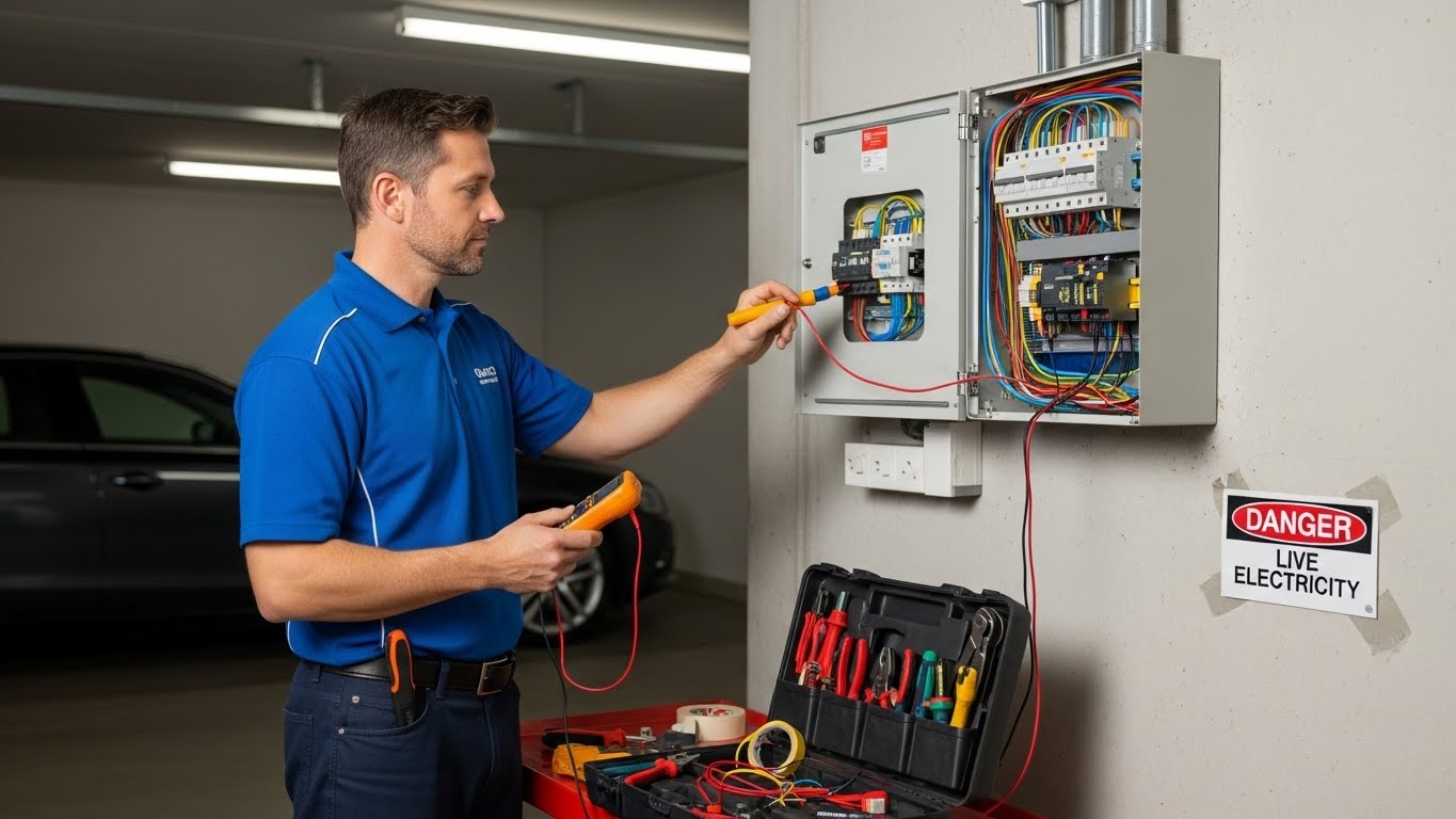 Electrical Services Selangor technician upgrading DB box for home safety
