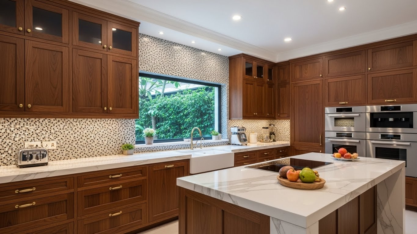 Quality craftsmanship in house renovation in Kuala Lumpur showing detailed kitchen finishing work